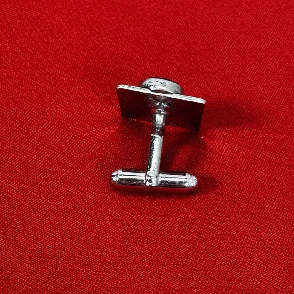 Vintage Single Silver Tone Moonstone Cuff Link‎
